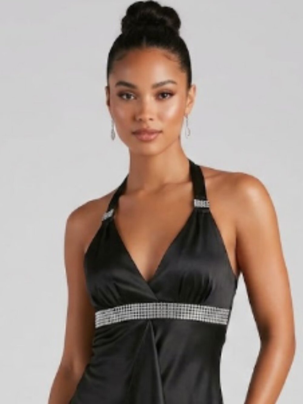 VS Halter Top Silky Slip Embellished Shirt XS